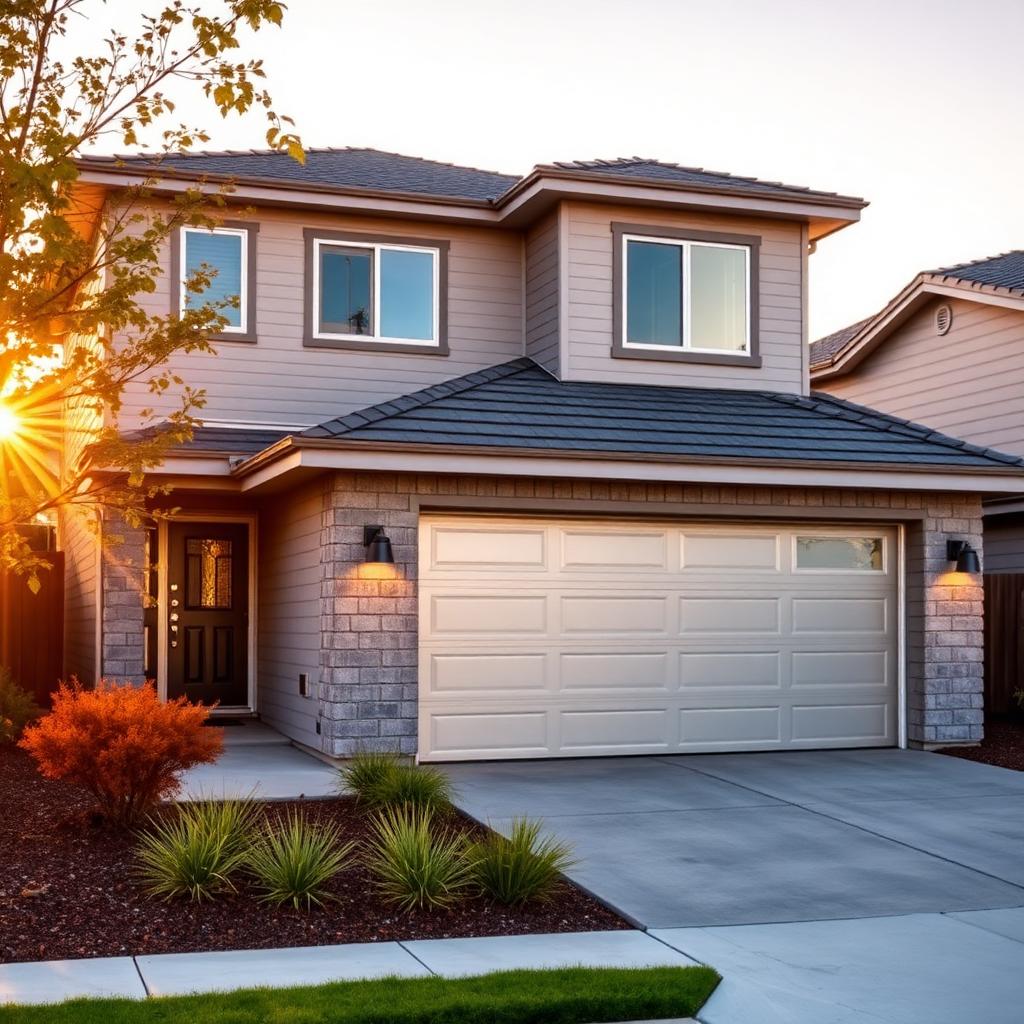 Beautiful home with aluminum garage door